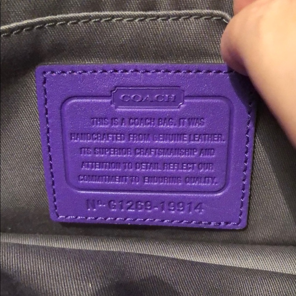 Coach Royal Purple Leather Crossbody Shoulder Bag — NWOT - Picture 8 of 8